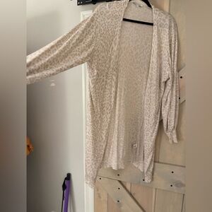 Olivaceous Pink and Tan Leopard Kimono Cardigan